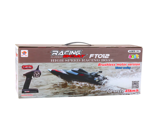 Boat Motorboat FT012 Remote Controlled RC Black 50km/h 2.4G