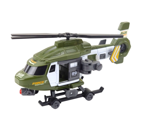 Military Helicopter Hook Stretcher Lights Sounds Khaki 1:16