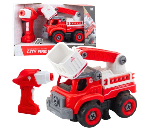 Fire Truck with Turning Boom, Remote Controlled, 2-in-1 Screwdriver