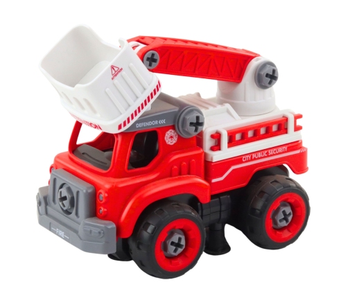 Fire Truck with Turning Boom, Remote Controlled, 2-in-1 Screwdriver
