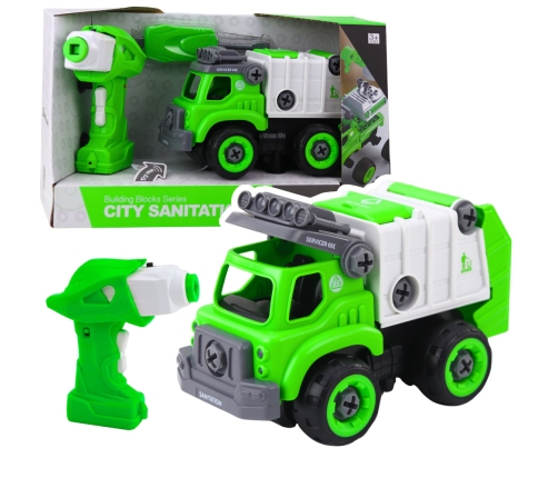 Garbage Truck Remote Controlled RC Screwdriver Green 2 in 1