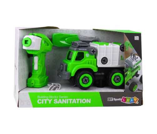 Garbage Truck Remote Controlled RC Screwdriver Green 2 in 1