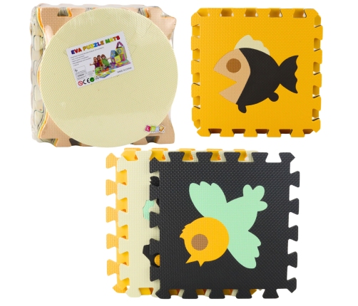 Soft Puzzle Educational Mat EVA Foam Animals Brown 16 pcs.