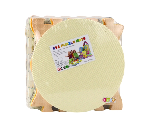 Soft Puzzle Educational Mat EVA Foam Animals Brown 16 pcs.