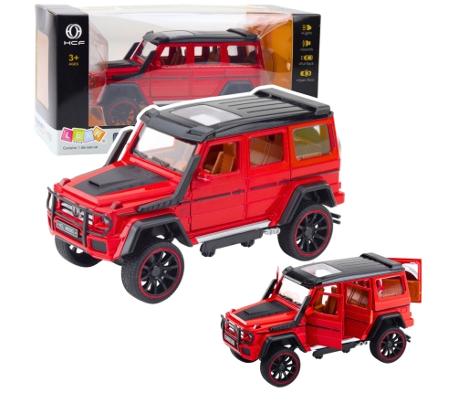 Off-Road Car Metal Pull-Back Drive Opening Doors Red 1:22