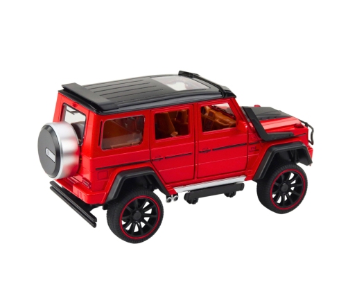 Off-Road Car Metal Pull-Back Drive Opening Doors Red 1:22