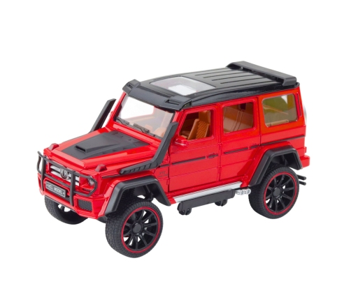 Off-Road Car Metal Pull-Back Drive Opening Doors Red 1:22