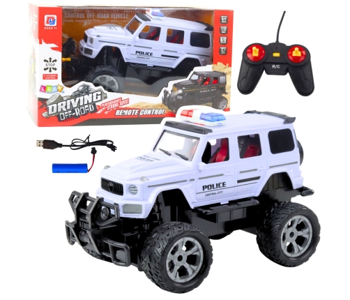 RC Police Off-Road Vehicle White 1:12