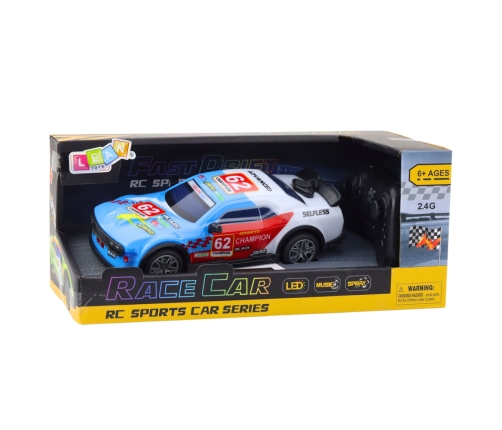 RC Remote Control Sports Car Lights Water Vapor Blue 1:22