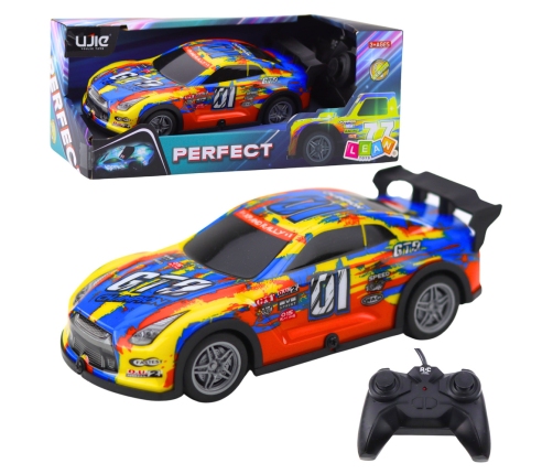 RC Racing Car with a Glowing Body, Blue and Yellow