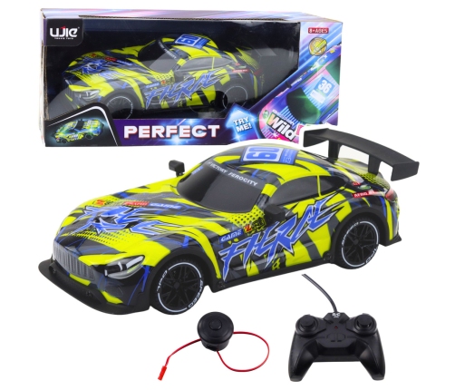 RC Racing Car with Illuminated Body Yellow