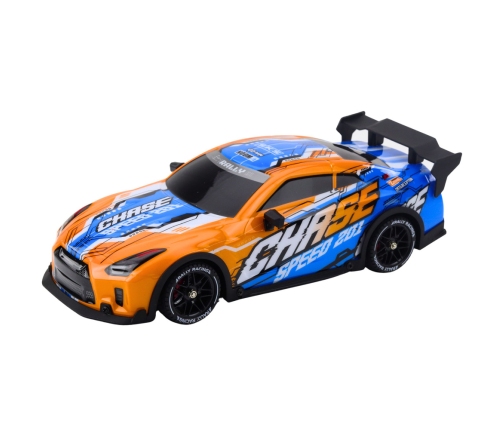 RC Sports Car with Illuminated Drift Body Orange