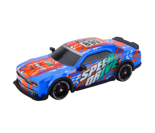 RC Sports Car with Illuminated Drift Body, Blue