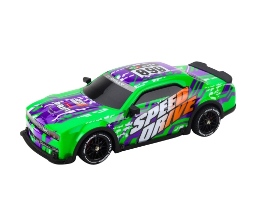 RC Remote Control Sports Car Illuminated Drift Body Green