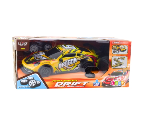 RC Sports Car Remote Controlled Illuminated Drift Body Yellow