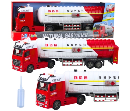 Tanker Truck Pumping Water Lights Sounds White and Red