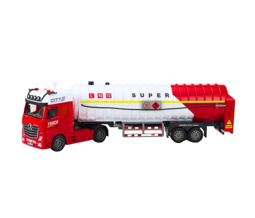 Tanker Truck Pumping Water Lights Sounds White and Red