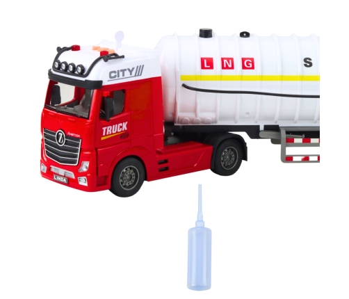 Tanker Truck Pumping Water Lights Sounds White and Red
