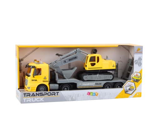 Truck Tow Truck Crawler Excavator Moving Lights Sounds Yellow