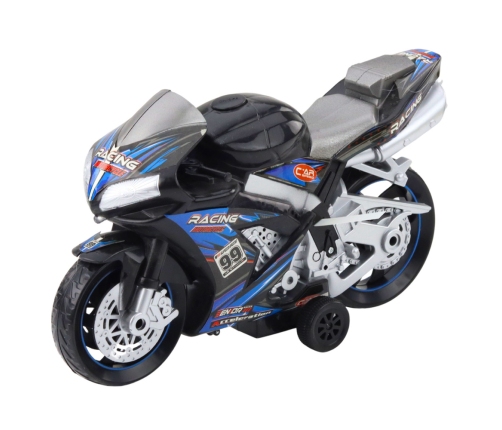 Racing Bike Racer Drive Lights Sounds Black Blue