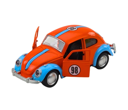 Classic Beetle Car Metal Pull-Back Drive Opening Doors Mix