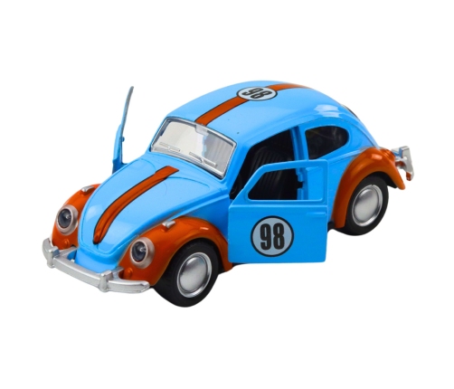 Classic Beetle Car Metal Pull-Back Drive Opening Doors Mix