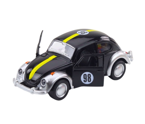 Classic Beetle Car Metal Pull-Back Drive Opening Doors Mix