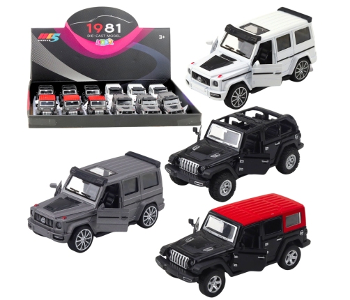 Off-road SUV Car Metal Pull-Back Drive Opening Doors Mix