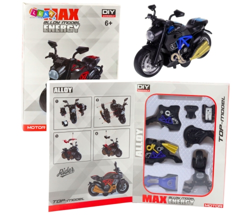 Motorcycle To Assemble Twisting Metal 1:14 DIY Blue