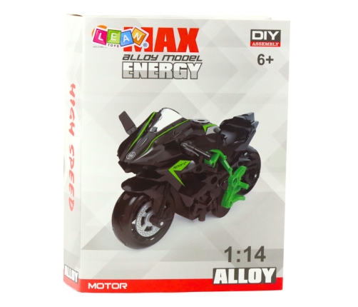 Motorcycle To Assemble Screw Metal 1:14 DIY Green-Black