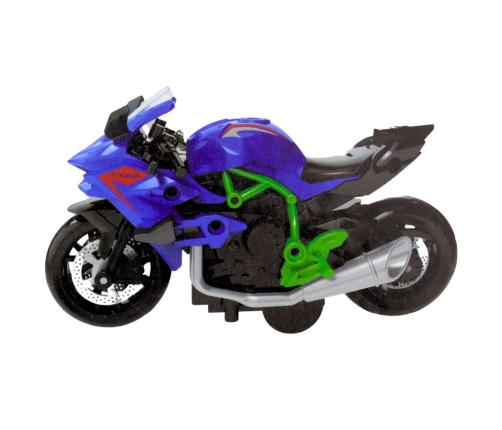 Motorcycle To Assemble Screw Metal 1:14 DIY Green-Blue