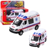 Ambulance Metal Pull Back Motorized Lights Sounds White 1:32