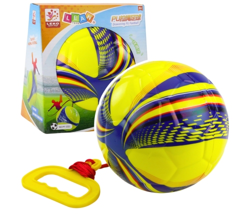 Foam Ball on a String with a Pull Handle Yellow 14cm