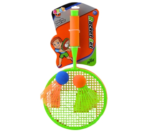 Badmintonschläger-Set: 2 Schläger, 2 große Federbälle und ein Ball