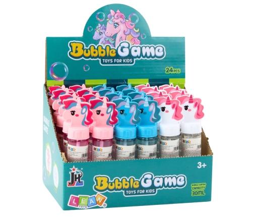 Unicorn Soap Bubbles 3 Holes Mix Colors 30ml