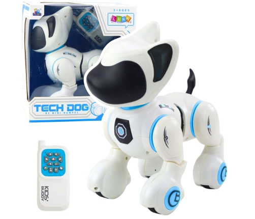 Interactive Robot Dog Remote Control Light Sound White Blue