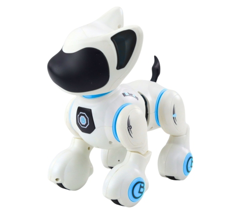 Interactive Robot Dog Remote Control Light Sound White Blue