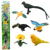 Set of Mini Figurines Exotic Birds Hibiscus Yellow 4-11cm 6pcs Set of Mini Figurines Exotic Birds Hibiscus Yellow 4-11cm 6pcs