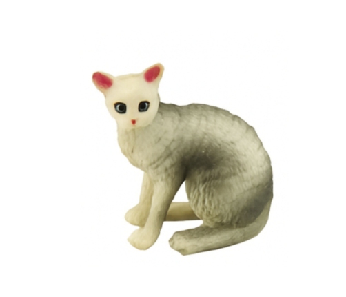 Set of Mini Figures Cat Breeds Cats Feeding Bowl 4-6cm 7pcs