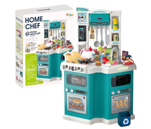 Large Kids Kitchen Home Chef Cooking Sounds Accessories 109 pcs.