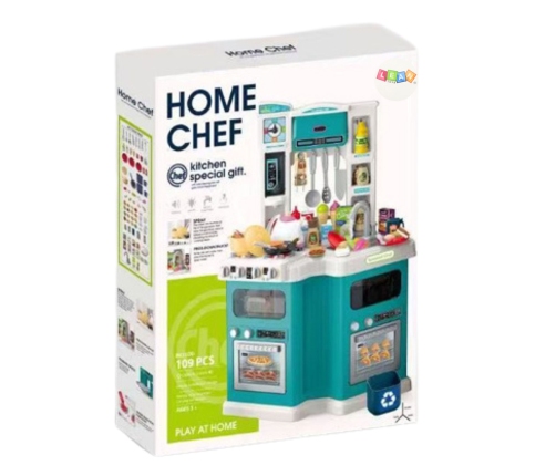Large Kids Kitchen Home Chef Cooking Sounds Accessories 109 pcs.