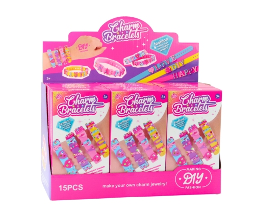 DIY Bracelet Set Letter Charms 4 Adjustable Bracelets