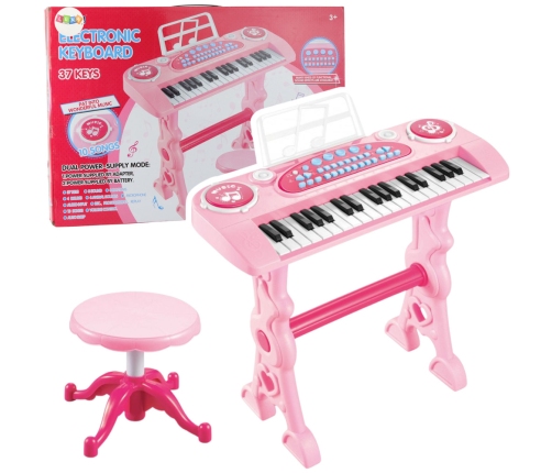 Electronic Piano for Children with Microphone 37 Keys Pink