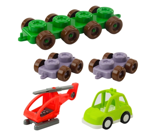 Educational Construction Blocks in a Bag Dinosaurs Numbers Letters 91 pcs.