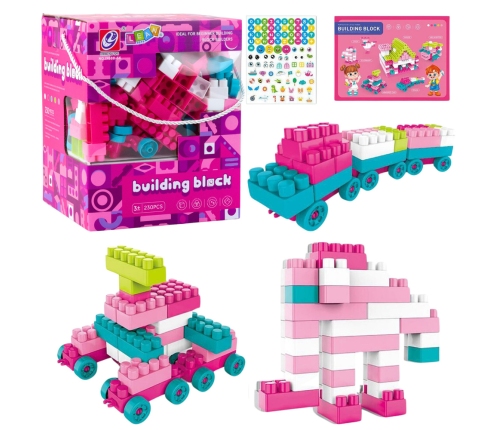 Pastel Pink 3D Construction Blocks 230 pcs.