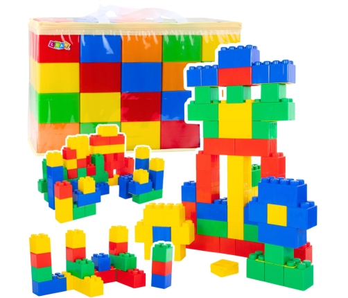 Set of Large Construction Blocks in a Bag, Colorful, 28.5x9x9 cm, 20 pcs.