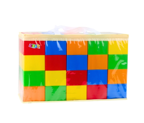 Set of Large Construction Blocks in a Bag, Colorful, 28.5x9x9 cm, 20 pcs.