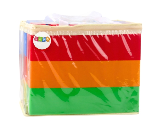 Set of Large Construction Blocks in a Bag, Colorful, 28.5x9x9 cm, 6 pcs.