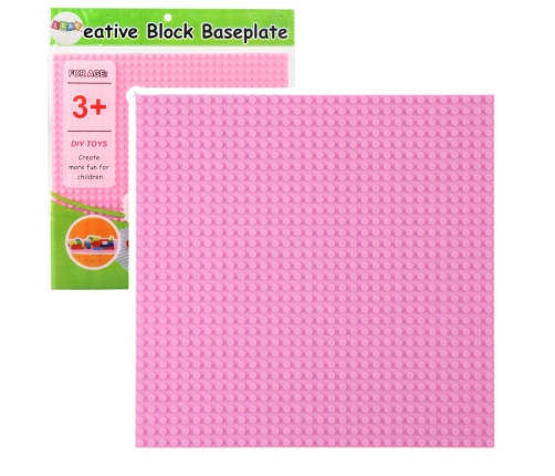 Construction Board for Building Blocks Pink 25.5x25.5 cm