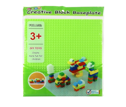 Construction Board for Building Blocks Light Green 25.5x25.5 cm